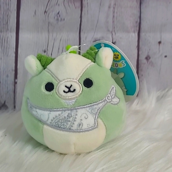🆕️NWT Squishmallows Official Palmer Green Goat Clip On Collectible Mini Plush - Picture 2 of 13